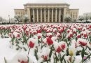 Снегопад 22 апреля в Алматы